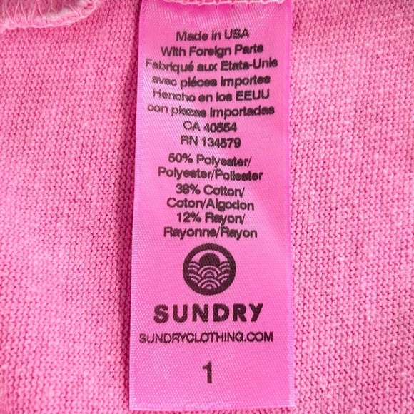 Sundry Pink Hoodie Kangaoo pockets size 1 or Small - Picture 5 of 5